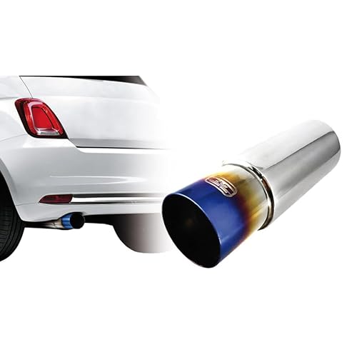 Tuning Guru Marmitta Scarico Sportivo Universale Auto | Terminale Titanio Brunito, Acciaio Inox Lucido