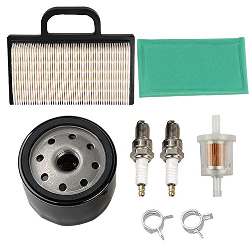 Oxoxo 698754 273638 Air Filter 691035 Fuel Filter 696854 Oil Filter Spark Plug Compatibile Con Briggs & Stratton Intek Extended Life Series V-Twin 18-