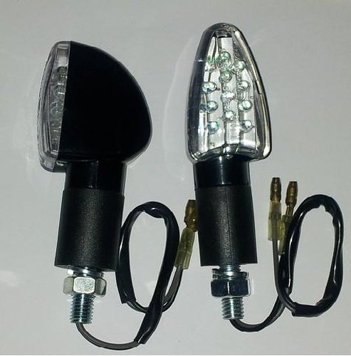 Coppia Indicatori Direzione Frecce Moto Led Custom Naked Universali Nero