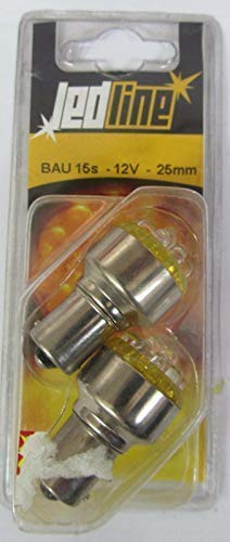 2Pz Lampadina Led Led Line Bau 15S-12V-25Mm Auto Ricambi Illuminazione New