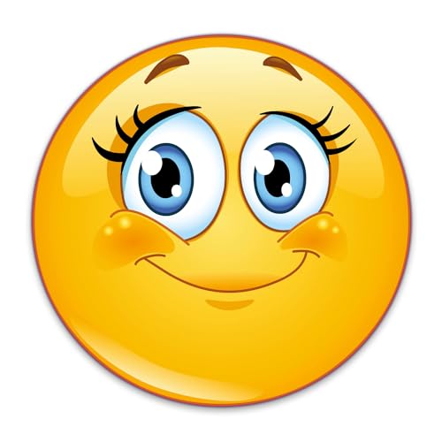 Easydruck24De Smile-Sticker Ciglia I Kfz291 I Rotondo Ø 15 Cm I Dolce Adesivo Per Laptop Porta Scooter Auto I Resistente Alle Intemperie