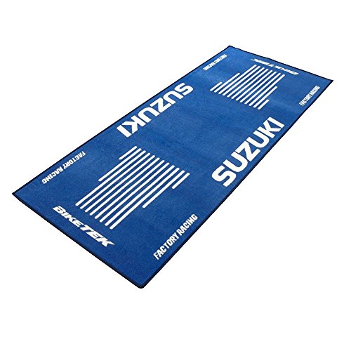 Biketek Strumento Moto Mat Garage 190X80Cm Suzuki Blu, Unisex, Multipurpose, Tutto L'Anno