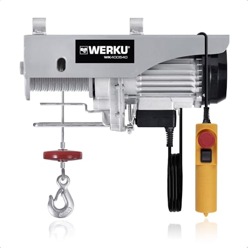 Werku Wk400540, Paranco Filo, Qualità Professionale, Carico Mas 800 Kg, Potenza 1350 W, Protezione Ip54, Altezza Mas 22 M