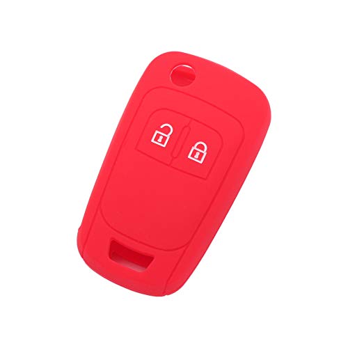 Brovacs - Custodia Protettiva In Silicone Compatibile Con Opel Opel Opel Cv9624, Con Telecomando A 2 Pulsanti, Colore: Rosso