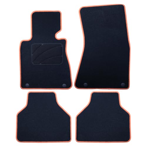Tappeto Su Misura Bmw E65 Serie 7 Corto (2001-2008) 5 Pezzi Bordo Giallo