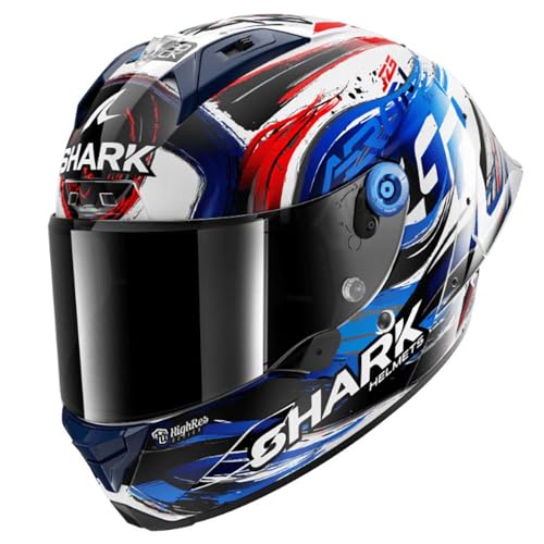 Shark Aeron Gp Fim Replica Zarco Signature Wkb, Casco Moto Integrale Unisex, White Black Blue, M