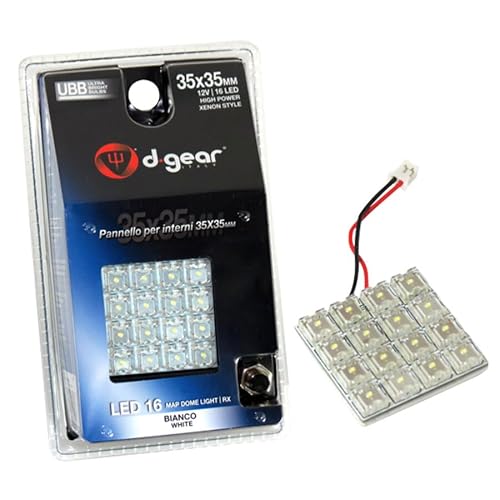 D-Gear 1189198 Lampadina Pannello 16 Led, Bianco, 35 X 35 Mm