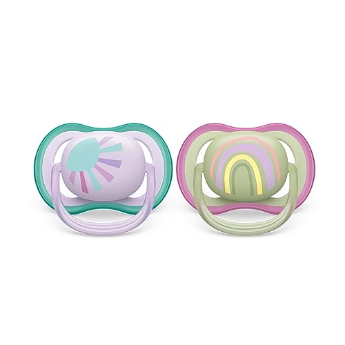 Philips Avent - Ciuccio Ultra Air: Ciuccio Per Bambini Da 0 A 6 Mesi, Leggero, Traspirante, Senza Bpa, Con Custodia Sterilizzatrice (Modello Scf085/59