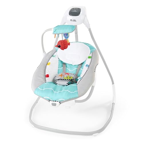 Baby Einstein Ocean Explorers, Altalena Musicale Compatta, Vibrazione, Multi-Direzione, Grigio, Unisex, 0-9 Mesi