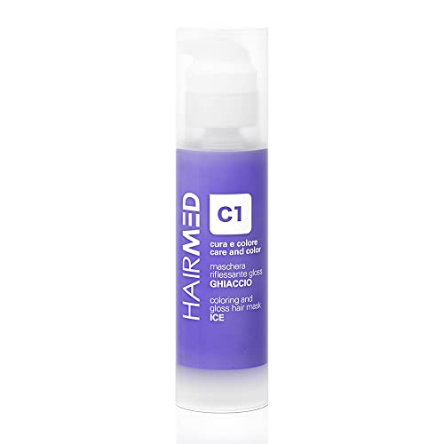 Hairmed, Cura E Colore, Maschera Riflessante Gloss, Maschera Colorante Capelli, Riflessante Capelli, Senza Ammoniaca, Colore C1 Ghiaccio, 150 Ml