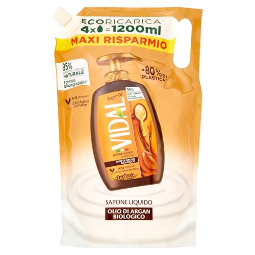 Vidal Argan Oil Sapone Liquido Olio Di Argan Biologico Ecoricarica 1200 Ml