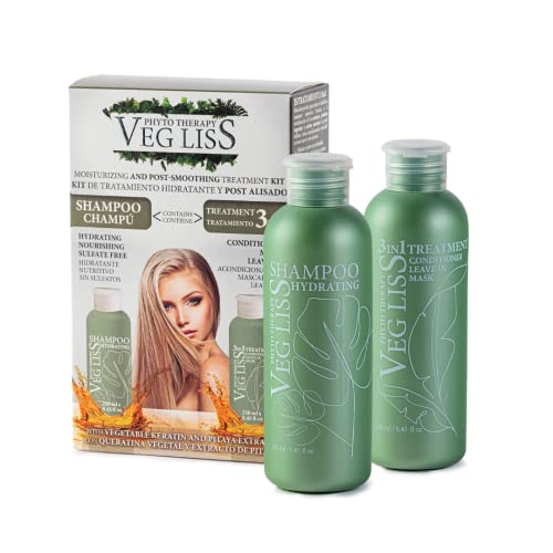 Vegliss Kit Post Lisciante Brasiliano – Confezione Idratante Per Capelli, Cura Della Raddrizzatura Della Cheratina E Riparazione Dei Capelli Danneggia