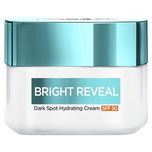 L'Oréal Paris Bright Reveal Crema Idratante Per Macchie Scure Viso Spf 50, Filtri Uv Con Mexoryl 400 Brevettato, 5,6% Di Complesso Idratante E 2% Di N