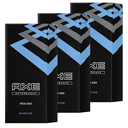 3 X Axe Aftershave Marine Fresh Aqua Je 100Ml For Men Rasierwasser Für Den Mann