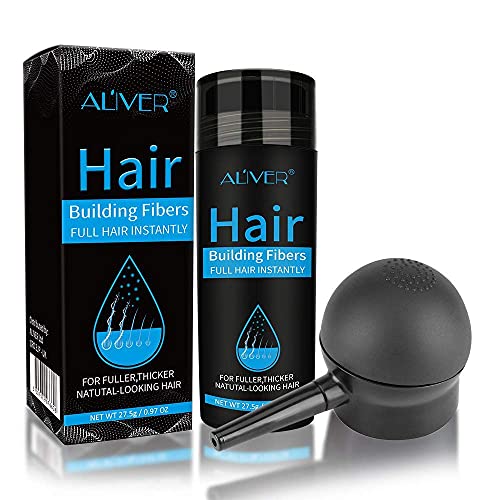 Fibre Per Capelli Castano Scuro Con Applicatore, Fibre Naturali Cheratina Per La Costruzione Dei Capelli, Correttore Per La Caduta Dei Capelli Per Uom