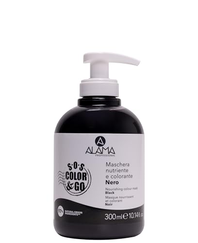 Alama Professional S.O.S Color&Go Maschera Colorata Nera, Nutriente, Ravvivante, Riflessante E Tonalizzante Per Capelli Naturali, Colorati E Con Mèche