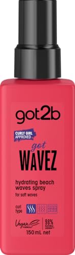 Schwarzkopf Got2B, Vegano, Gotcurlz, Spray Idratante Per Capelli A Onde Da Spiaggia, Infuso Con Acqua Di Cocco, Arricchente I Ricci, 150 Ml