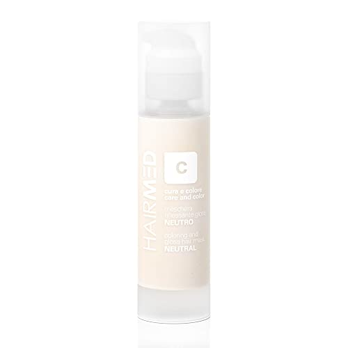 Hairmed, Cura E Colore, Maschera Riflessante Gloss, Maschera Colorante Capelli, Riflessante Capelli, Senza Ammoniaca, Colore C Neutro, 150 Ml