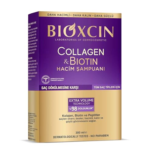 Bioxcin Collagen & Biotin Volume Shampoo 300 Ml – Per Capelli Più Spessi, Più Forti E Più Voluminosi – Contro La Caduta Dei Capelli – Tutti I Tipi Di
