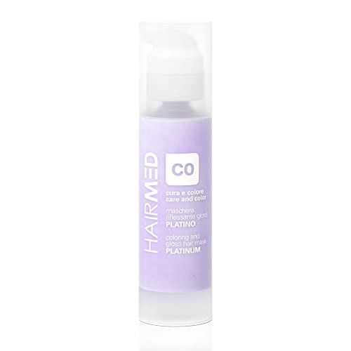 Hairmed, Cura E Colore, Maschera Riflessante Gloss, Maschera Colorante Capelli, Riflessante Capelli, Senza Ammoniaca, Colore C0 Platino, 150 Ml