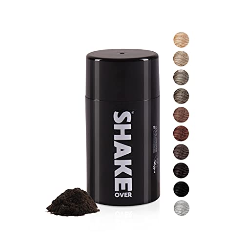 Shake Over Fibre Capillari Ispessimento Capelli Fibre Arricchite Di Zinco, Densificante, Volume Capelli, Made In Europe (12 G, Castano Scuro)