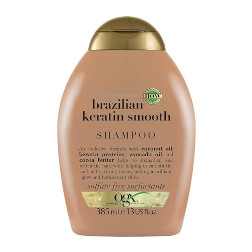 Ogx Shampoo Ever Straight, Capelli Lisci, Alla Cheratina Brasiliana, 385Ml
