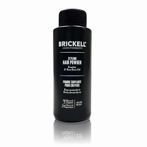 Brickell Men'S Styling Hair Powder For Men, Crea Volume, Polvere Texturizzante Naturale E Biologica, Non Grassa, 18 G, Senza Profumo