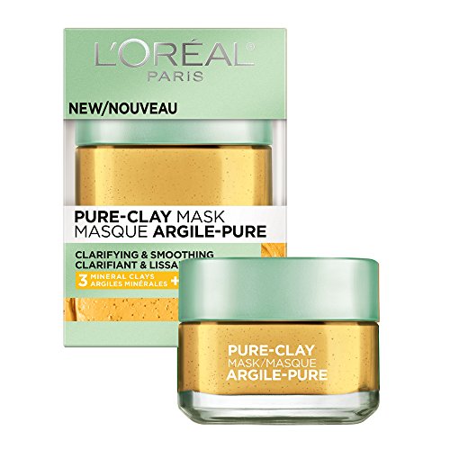 Maschera Viso Allumina, L'Oreal Paris Skincare Pure Clay Maschera Viso Con Yuzu Limone Per Chiarire E Lisciare La Pelle Ruvida, A Casa Maschera Viso 1