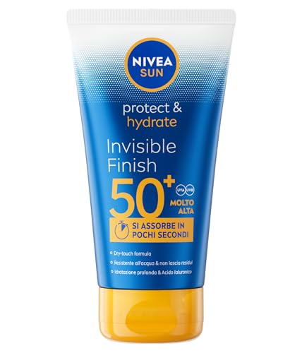 Nivea Sun Protect & Hydrate Invisible Finish Spf 50+ 150 Ml, Crema Solare 50+ Ad Assorbimento Rapido E Dal Finish Invisibile, Protezione Solare 50+ Re
