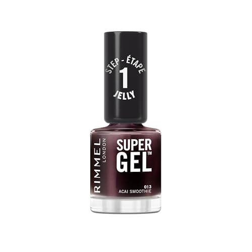 Rimmel Super Gel Jelly Gloss, 013 Acai Smoothie, Smalto A Lunga Tenuta, Applicazione Facile, Manicure Effetto Gel, Resistente Alle Scheggiature, Formu