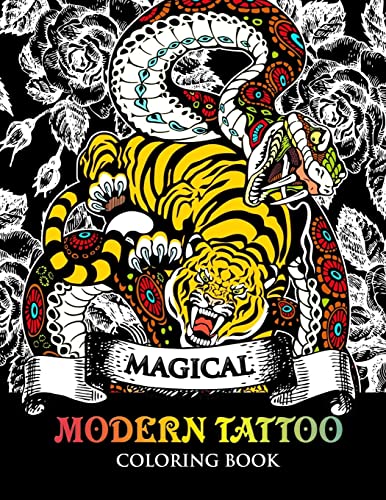 Modren Tattoo Coloring Book: Modern And Neo-Traditional Tattoo Designs Including Sugar Skulls, Mandalas And More (Tattoo Coloring Books)