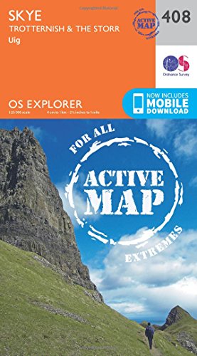 Skye – Trotternish And The Storr Map | Weatherproof | Uig | Ordnance Survey | Os Explorer Active Map 408 | Scotland | Walks | Hiking | Maps | Adventur