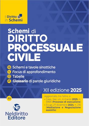 Schemi Di Procedura Civile 2025. Ii Edizione Aggiornata Al I E Al Ii Correttivo Cartabia. Maggio 2025