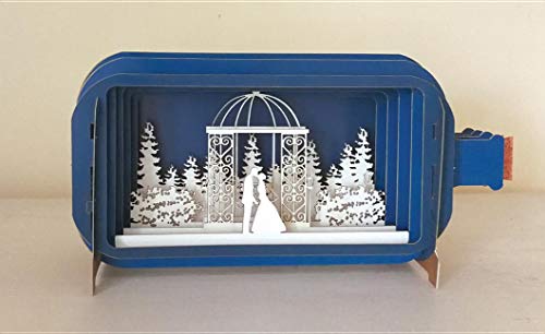 Message In A Bottle 3D Pop Up Greeting Card Wedding Couple