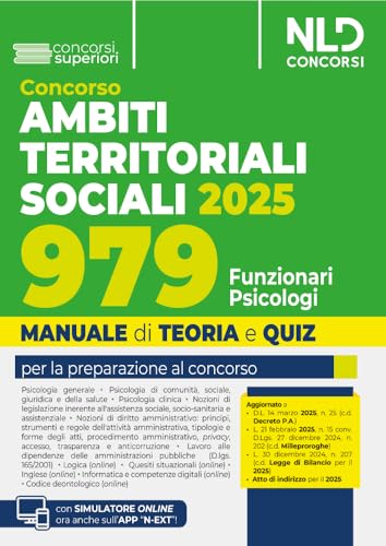 Manuale Concorso Ats, Ambiti Territoriali Sociali, Per 979 Posti Da Funzionario Psicologo. Teoria E Quiz 2025. Con Espansione Online