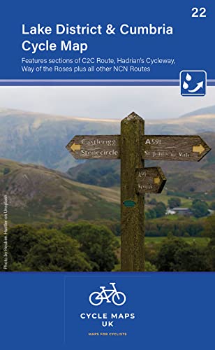 Lake District & Cumbria Cycle Map 22 (Cycle Maps Uk): Features Sections Of The C2C Route, Hadrians Cycleway, Way Of The Roses Plus Other Ncn Routes