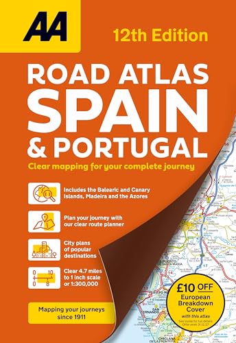 Aa Road Atlas Spain & Portugal Flexi Bound (Aa Road Atlas Spain) (Aa European Road Atlas)