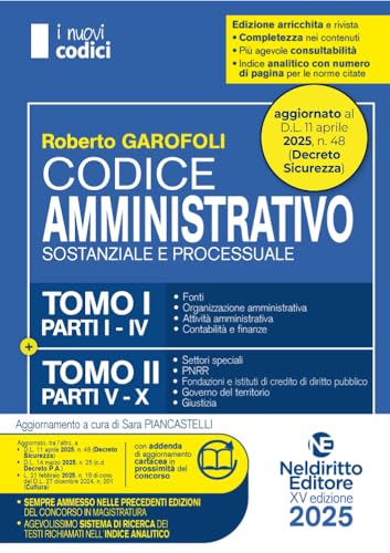 Codice Amministrativo 2025 Normativo Per Il Concorso In Magistratura. Aggiornato Al Decreto Pa E Al Dl Sicurezza