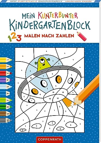 Mein Kunterbunter Kindergartenblock: Malen Nach Zahlen (Weltall)