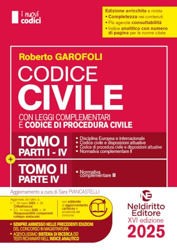 Codice Civile E Di Procedura Civile E Leggi Complementari 2025 Normativo Per Il Concorso In Magistratura