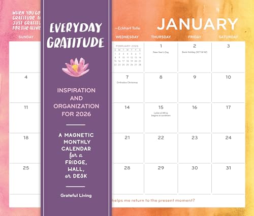 Everyday Gratitude Magnetic Wall Calendar 2026: A Magnetic Monthly Calendar For A Fridge, Wall, Or Desk
