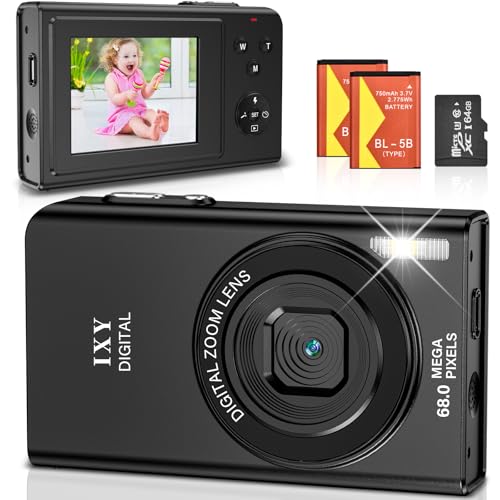 Macchina Fotografica Digitale 68Mp 4K Fotocamera Digitale Con Zoom Digitale 16X Ricaricabile Macchina Digitale Compatta Con Scheda Da 64Gb Per Bambini