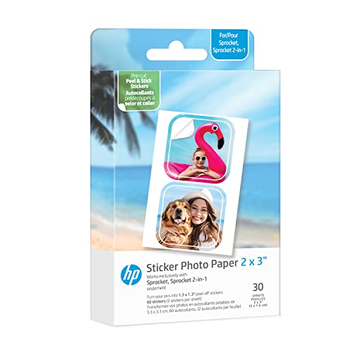 Hp Hp Carta Fotografica Pre-Tagliata Per Pignone, 5 X 7.6 Cm, Bianco, 30 Fogli