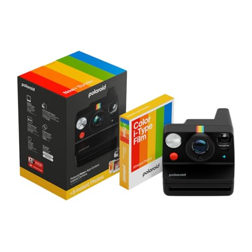 Polaroid Now+ Gen 3 Fotocamera Istantanea, Nero + Pellicola A Colori (8 Foto)