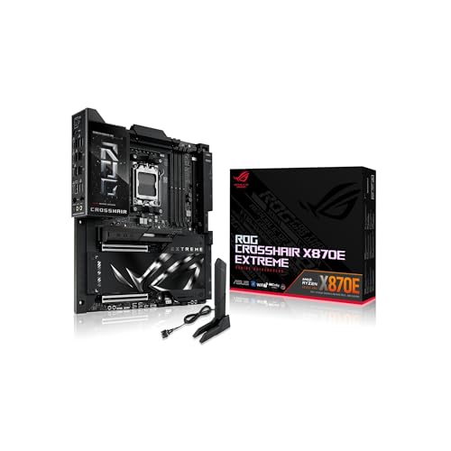 Asus Rog Crosshair X870E Extreme, Scheda Madre Atx, 20+2+2 Stadi Alimentazione, Slot Ddr5, 3 Pcie 5.0, 2 Pcie 4.0 M.2, Porte Usb4, Schermo Lcd, Wi-Fi 