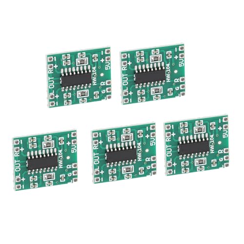 Fafeicy 5 Pezzi Super Small 3W + 3W Tipo D Pam8403 Modulo Amplificatore Di Potenza Amplificatore Digitale 2,5 V-5,5 V, Alta Efficienza Di Amplificazio