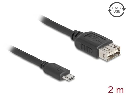 Delock 81519 Cavo Usb Usb 2.0 2 M Micro-Usb B Usb A Nero