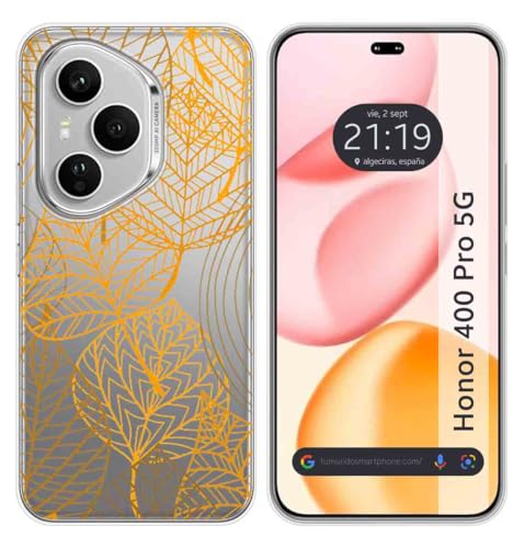 Custodia In Silicone Trasparente Per Huawei Honor 400 Pro 5G Motivo Foglie Disegni