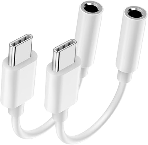 2 Pack Adattatore Usb C Jack, Adattatore Cuffie Usb C A 3.5 Mm Adattatore Aux Audio Cavo Dongle Jack Con Dac Chipset Kompatibel Mit I-Phone15/16/15 Pr