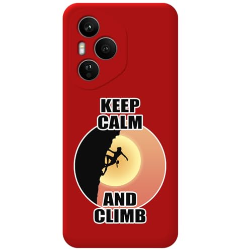 Custodia In Silicone Liquido Rosso Per Huawei Honor 400 Pro 5G Design Donna Arrampicata Disegni